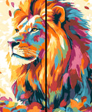 Painting by Numbers Lion Animals Modern Animal Art Painting2 Panel (Duo)