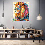 Painting by Numbers Lion Animals Modern Animal Art Painting2 Panel (Duo)