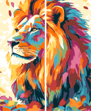 Painting by Numbers Lion Animals Modern Animal Art Painting2 Panel (Duo)
