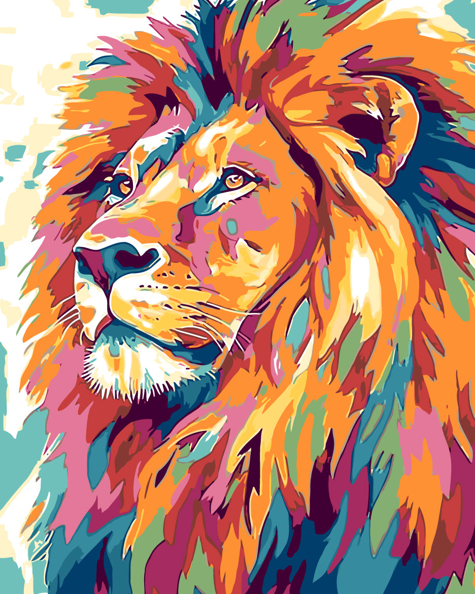 Painting by Numbers Lion Animals Modern Animal Art Painting