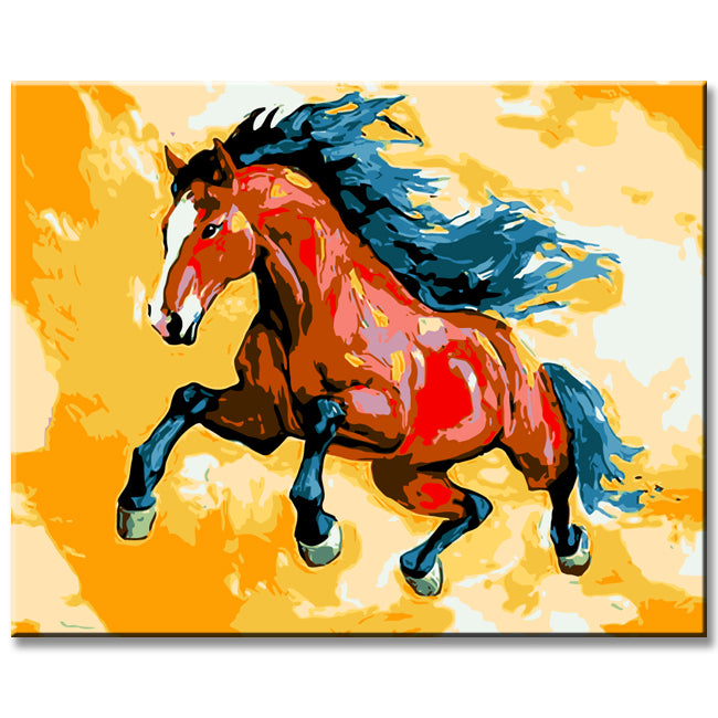 Paint by Numbers Red Horse Animals Modern Animal Art Painting