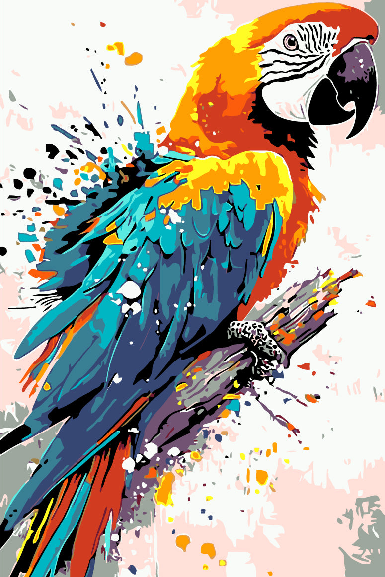 Paint by Numbers Parrot Portrait Modern Animal Art Painting