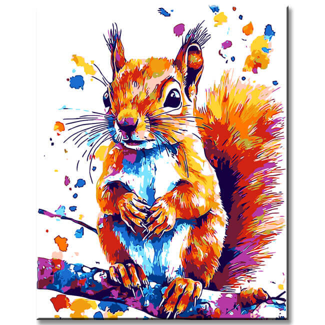 Painting by Numbers Squirrel Modern Animal Art