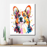 Painting by Numbers Colored Dog Modern Animal Art