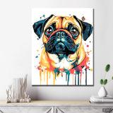 Painting by Numbers Dog Pug Portrait Modern Animal Art