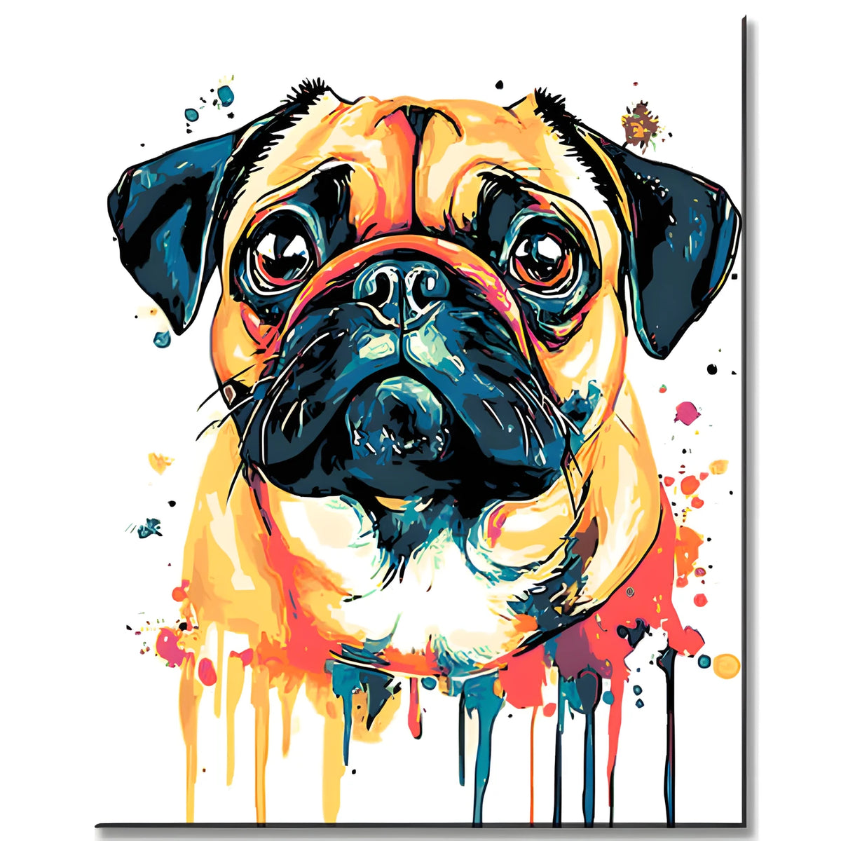 Painting by Numbers Dog Pug Portrait Modern Animal Art