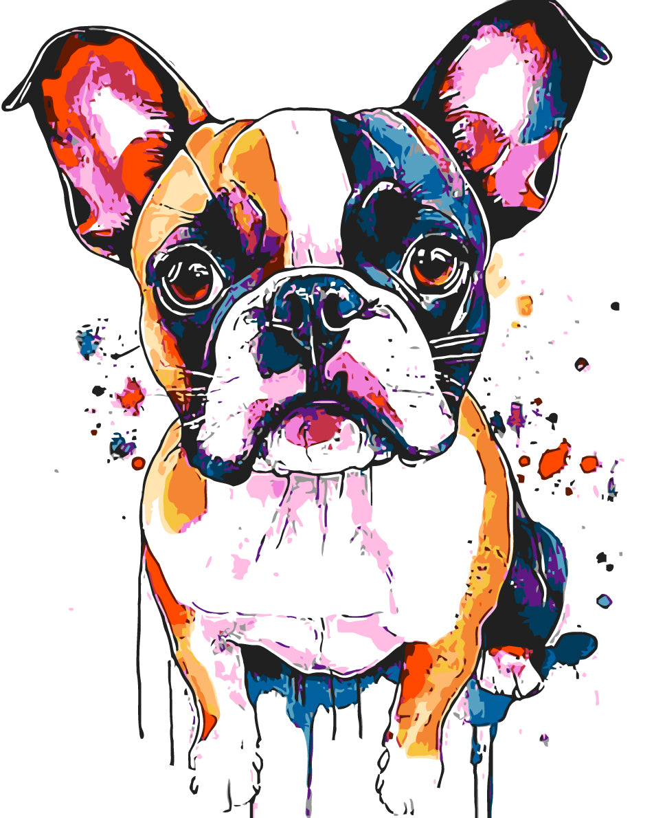 Painting by Numbers Dog Pug in Portrait Modern Animal Art