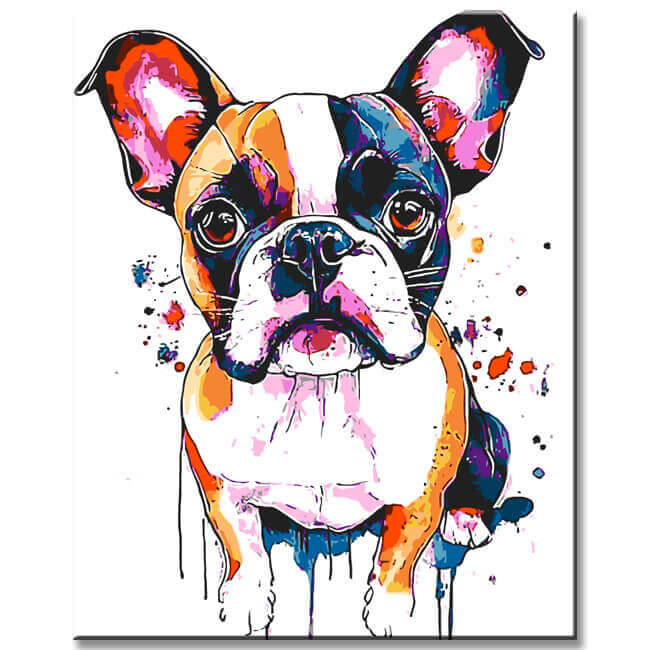 Painting by Numbers Dog Pug in Portrait Modern Animal Art