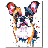 Painting by Numbers Dog Pug in Portrait Modern Animal Art