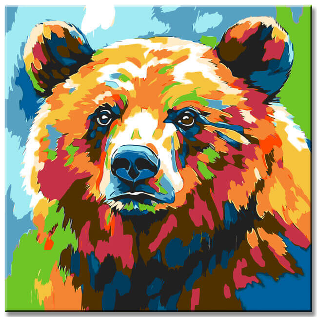 Paint by Numbers Bear Modern Animal Art