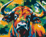 Paint by Numbers Large Bull Portrait Modern Animal Art