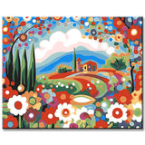 Painting by Numbers Pictures Abstract Tree with Lanterns Triptych