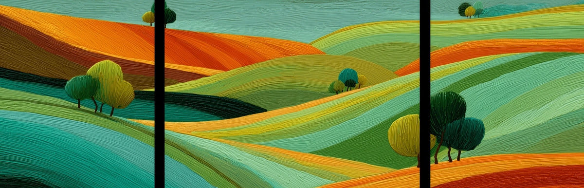 Painting by Numbers Colorful Fields- 3-Panel (Triptych)