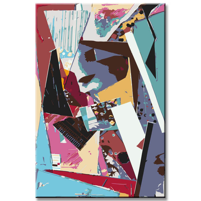 Paint by Numbers Abstract Mixed Media Art III