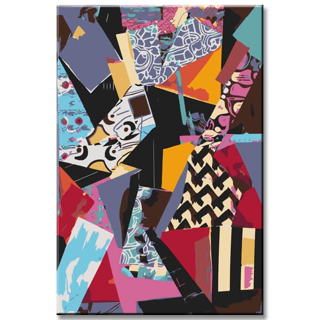 Paint by Numbers Abstract Mixed Media Art V