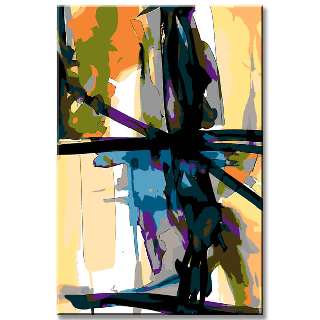 Painting by Numbers Abstract Art Brush Dance I