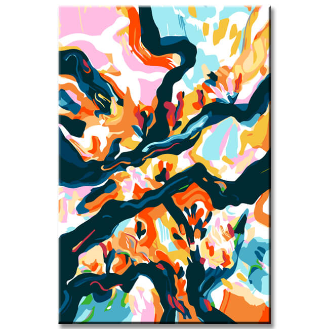 Painting by Numbers Abstract Art Flower Dance I