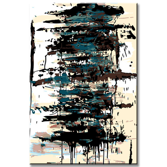 Painting by Numbers Abstract Art Black ShadeI