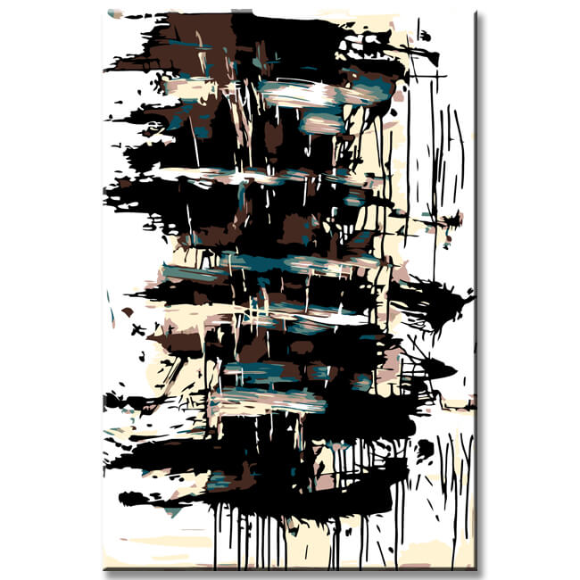 Painting by Numbers Abstract Art Black Shade II