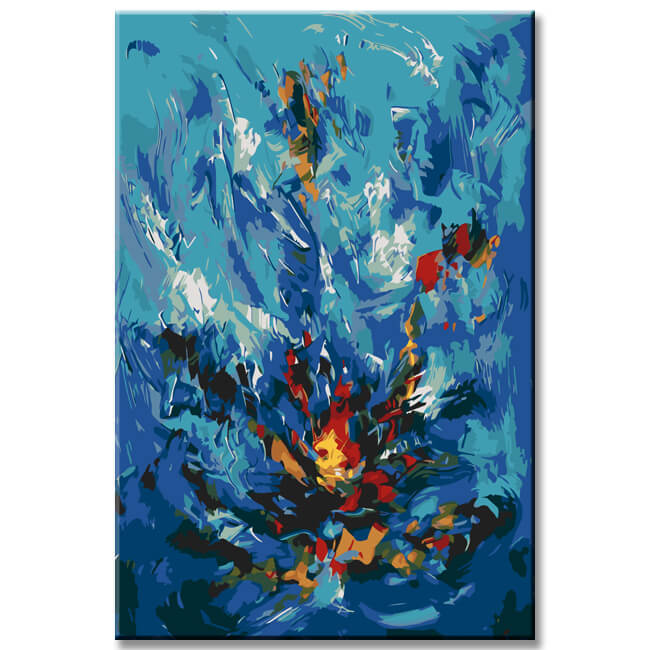 Painting by Numbers Abstract Blue Flames II