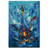 Painting by Numbers Abstract Blue Flames II