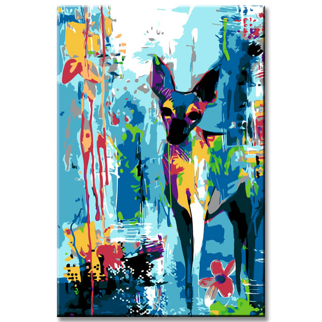Painting by Numbers Abstract Colorful Deer I