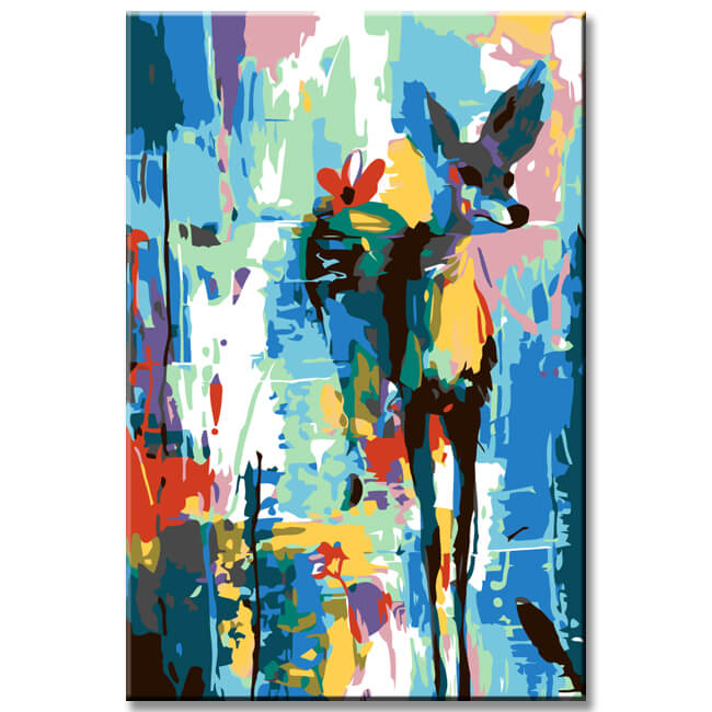 Painting by Numbers Abstract Colorful Deer II