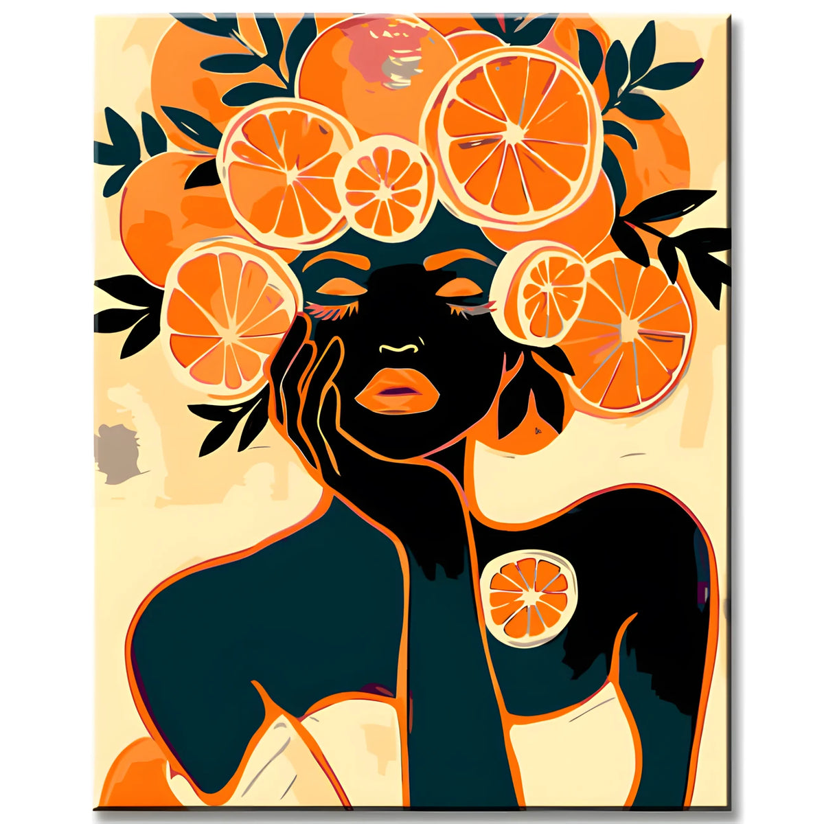 Paint by Numbers Abstract Art Tangerine