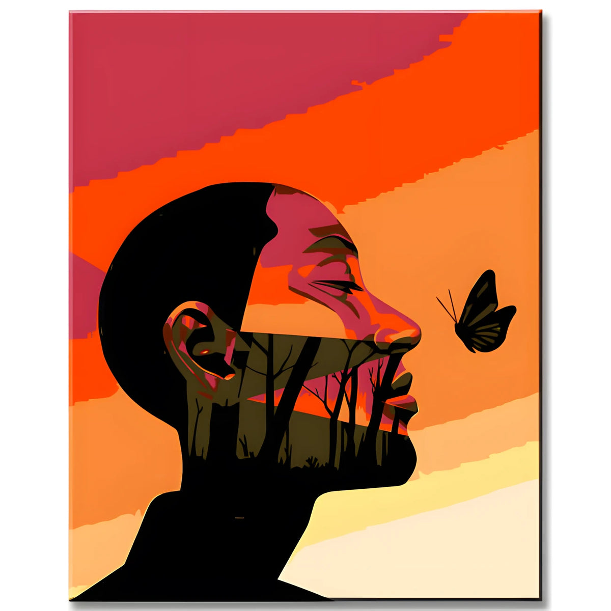 Paint by Numbers Abstract Man with Butterfly
