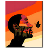 Paint by Numbers Abstract Man with Butterfly