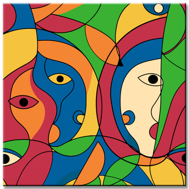 Painting by Numbers Abstract Colorful Girls