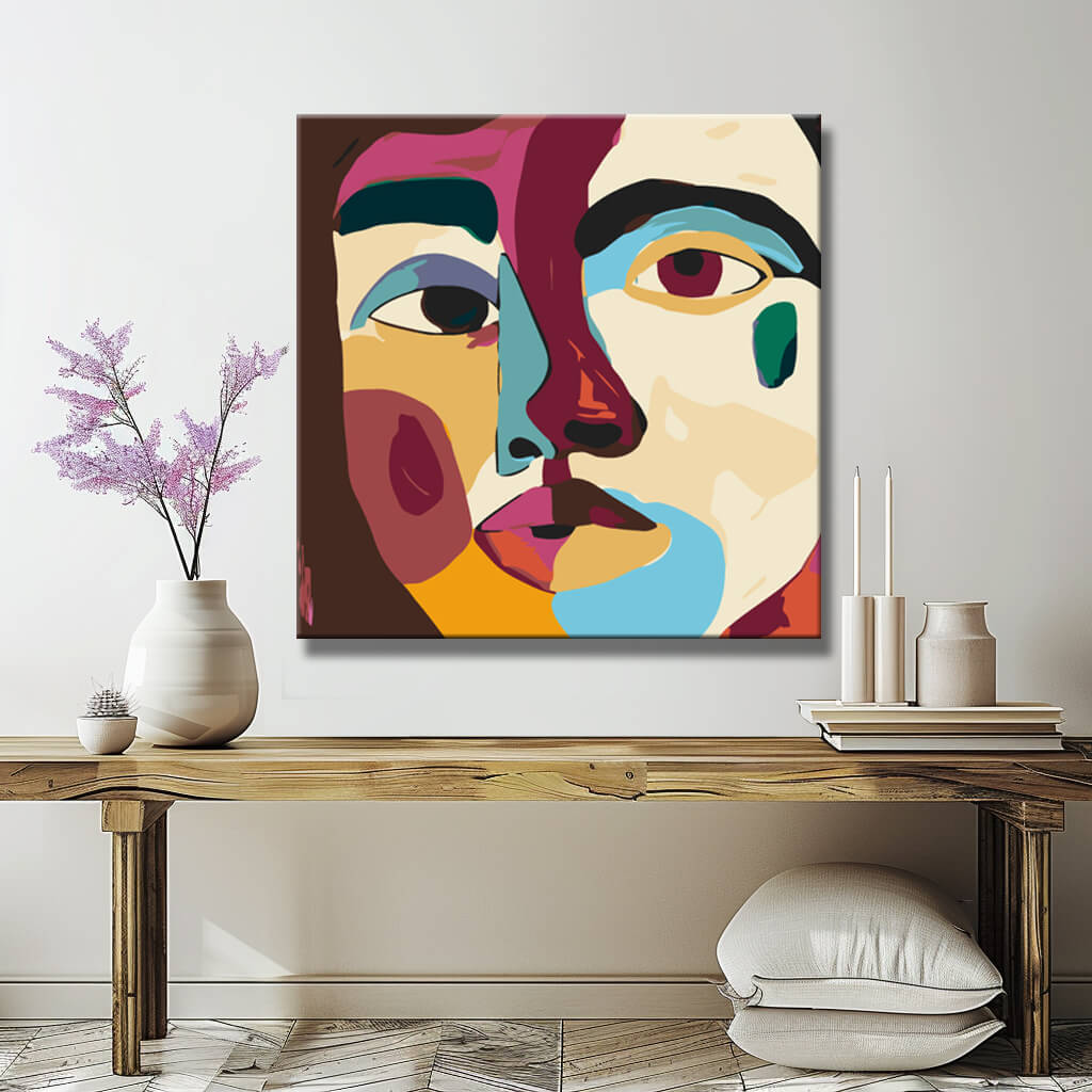 Painting by Numbers Abstract Colorful Face