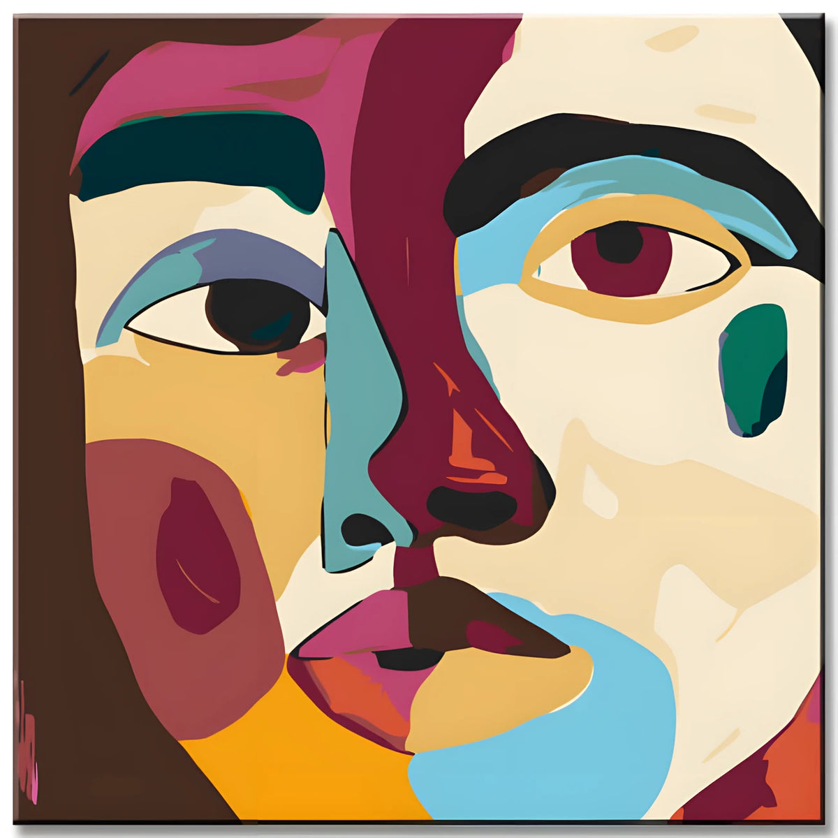 Painting by Numbers Abstract Colorful Face