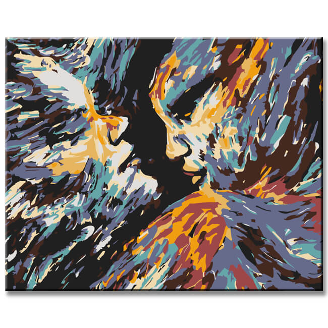 Painting by Numbers Abstract Kissing