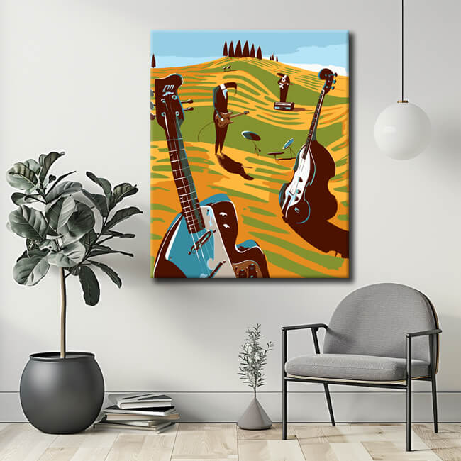 Painting by Numbers Modern Art Guitar Player