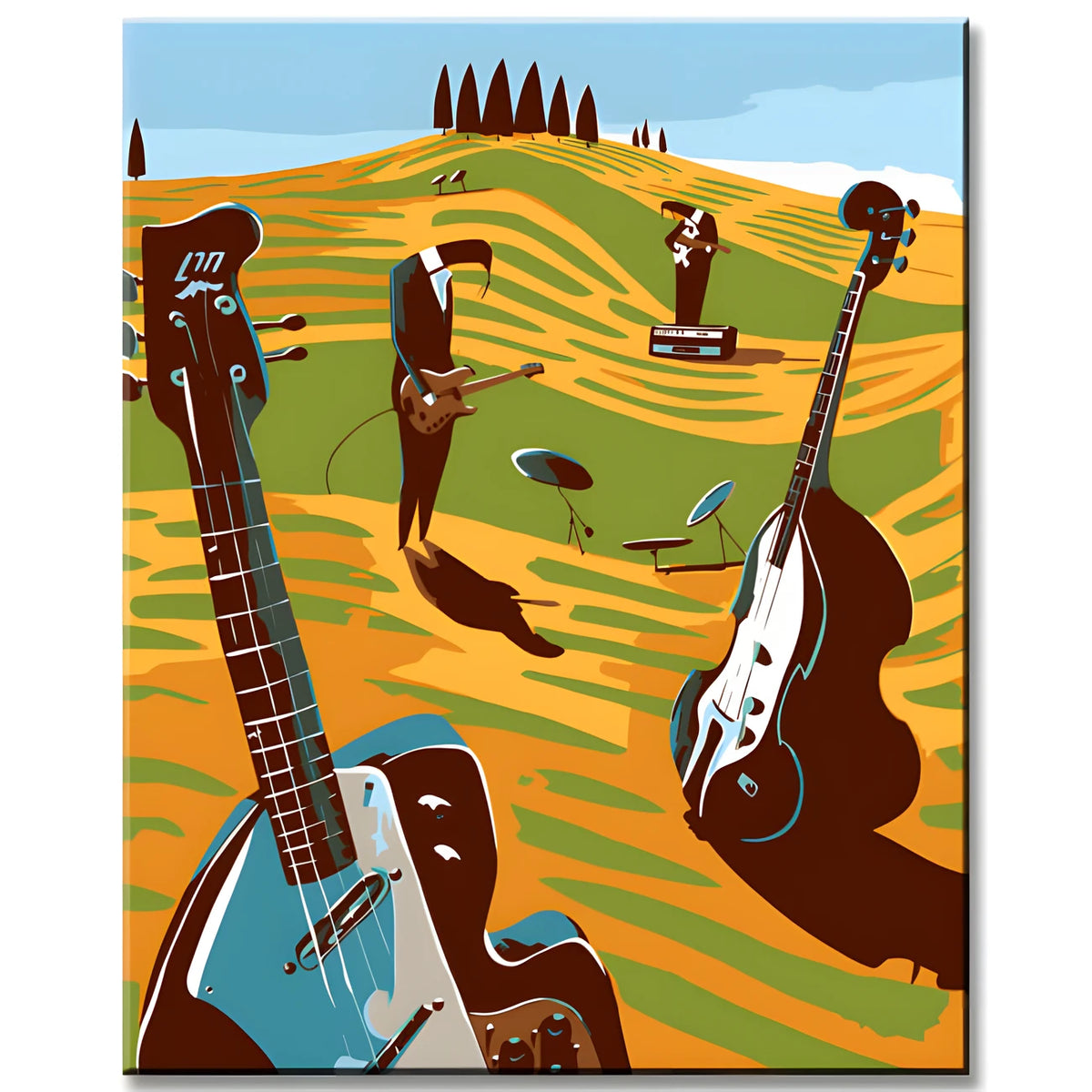 Painting by Numbers Modern Art Guitar Player