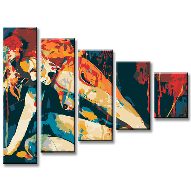 Painting by Numbers Art Naked Woman 5-Panel