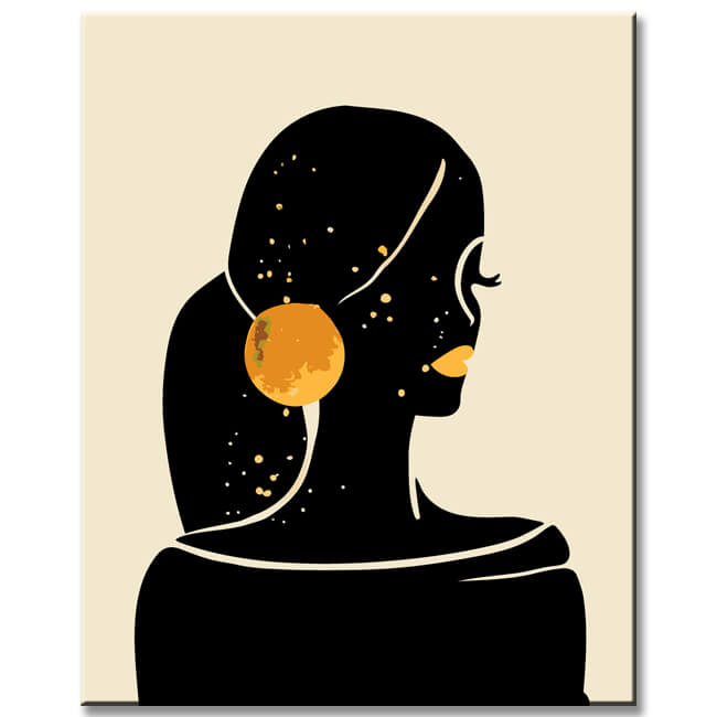 Painting by Numbers Abstract Black Hair