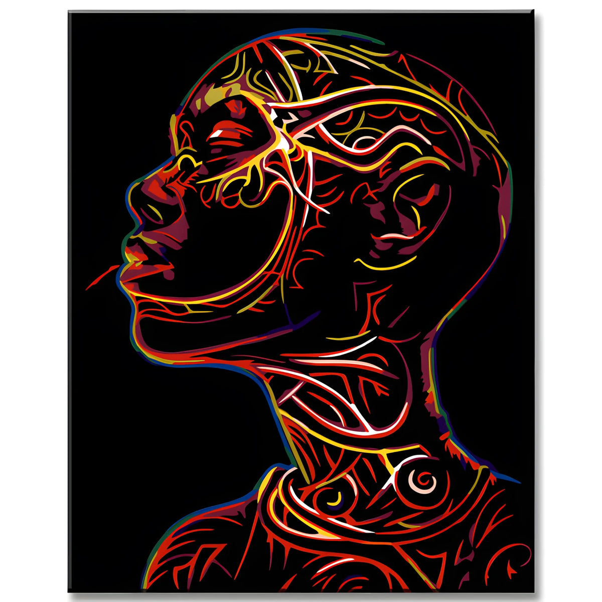 Paint by Numbers Line Art Heat Portrait