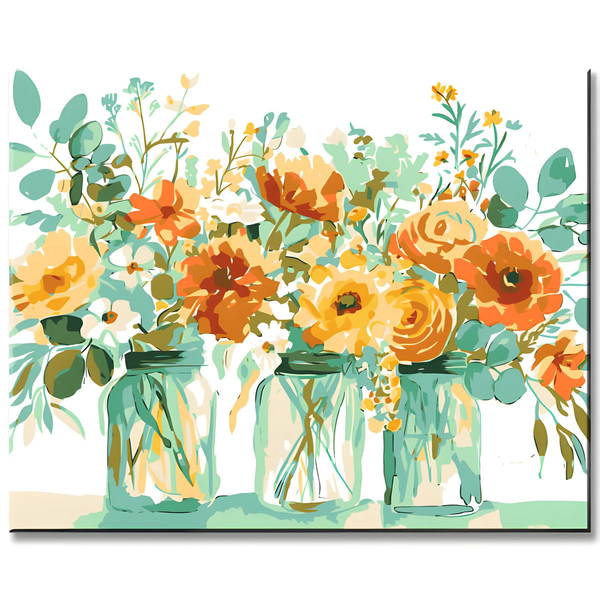 Painting by Numbers 3 Beautiful Bouquets of Flowers