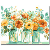 Painting by Numbers 3 Beautiful Bouquets of Flowers