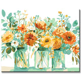 Painting by numbers 3 beautiful bouquets of flowers