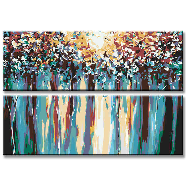 Painting by Numbers Panoramic Waterfalls 2-Panel