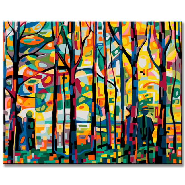 Painting by Numbers Colored Artificial Forest