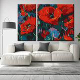 Painting by Numbers Red Poppy - 2-Panel