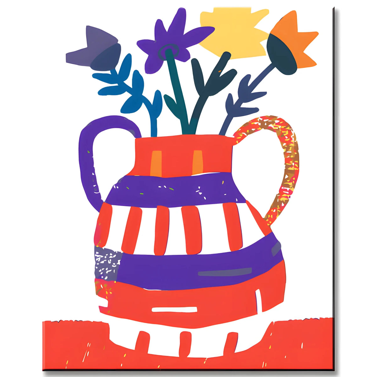 Paint by Numbers Striped Vase with Handles