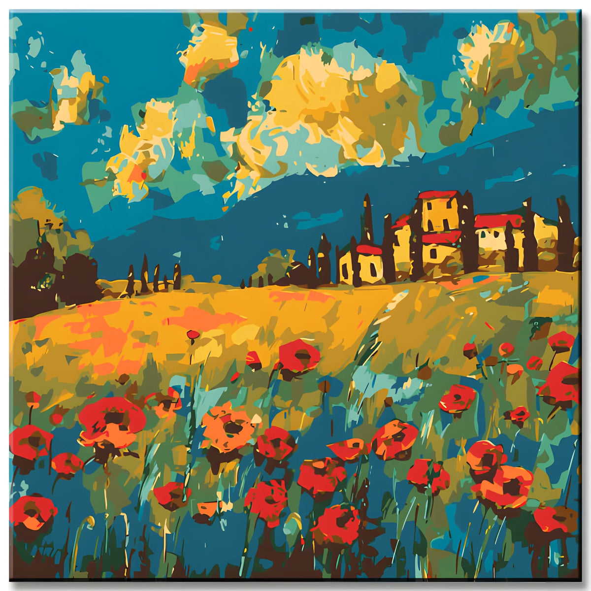 Paint by Numbers: Poppies in Tuscany