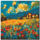 Paint by Numbers: Poppies in Tuscany