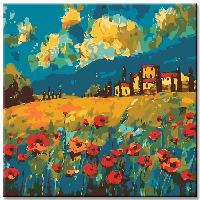 Paint by Numbers Poppies in Tuscany