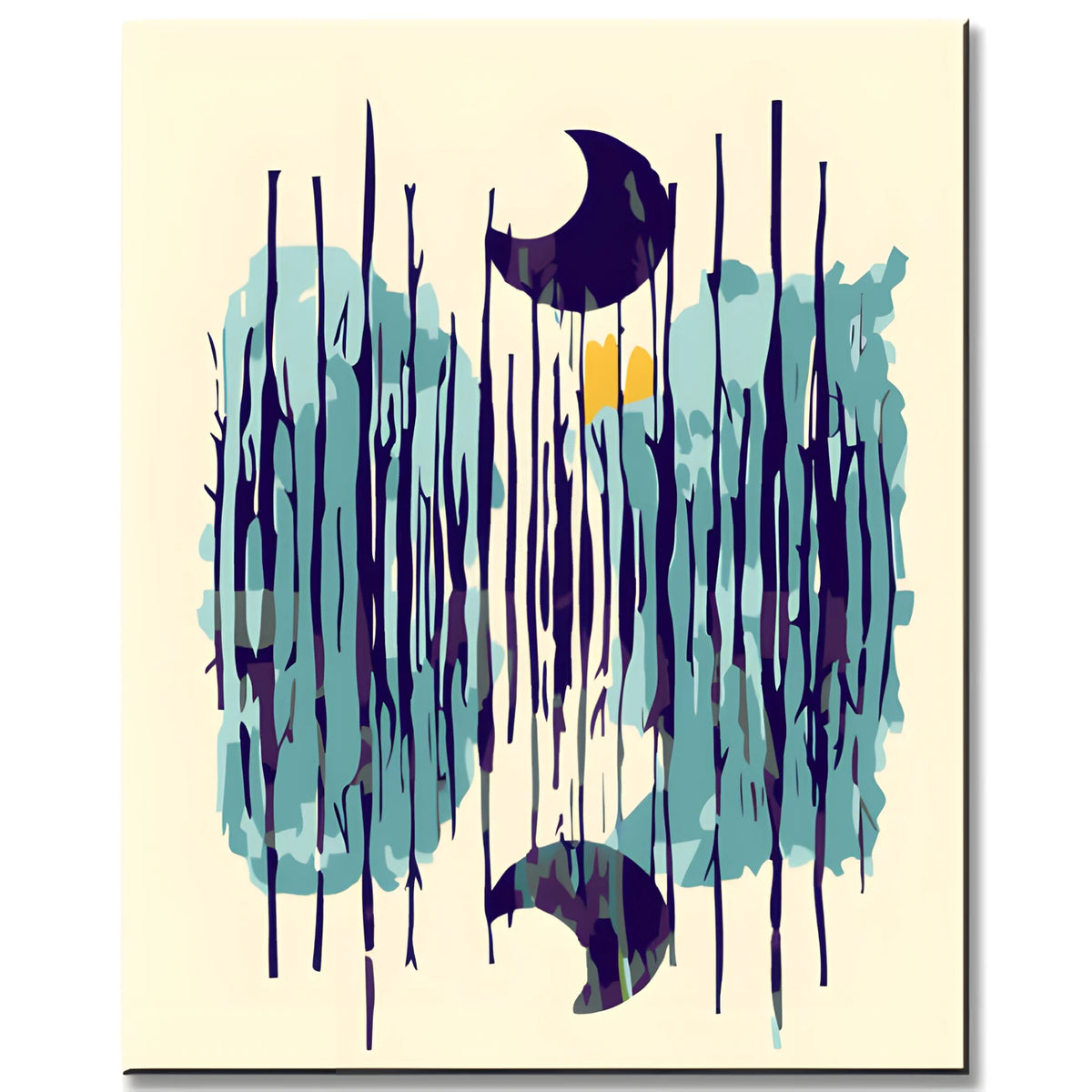 Paint by Numbers Abstract Art Blue Crescent